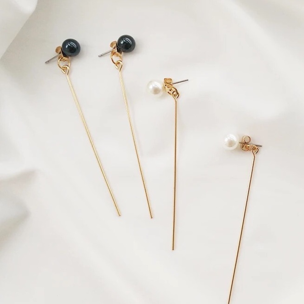 ❤️Gold earrings with pearls.